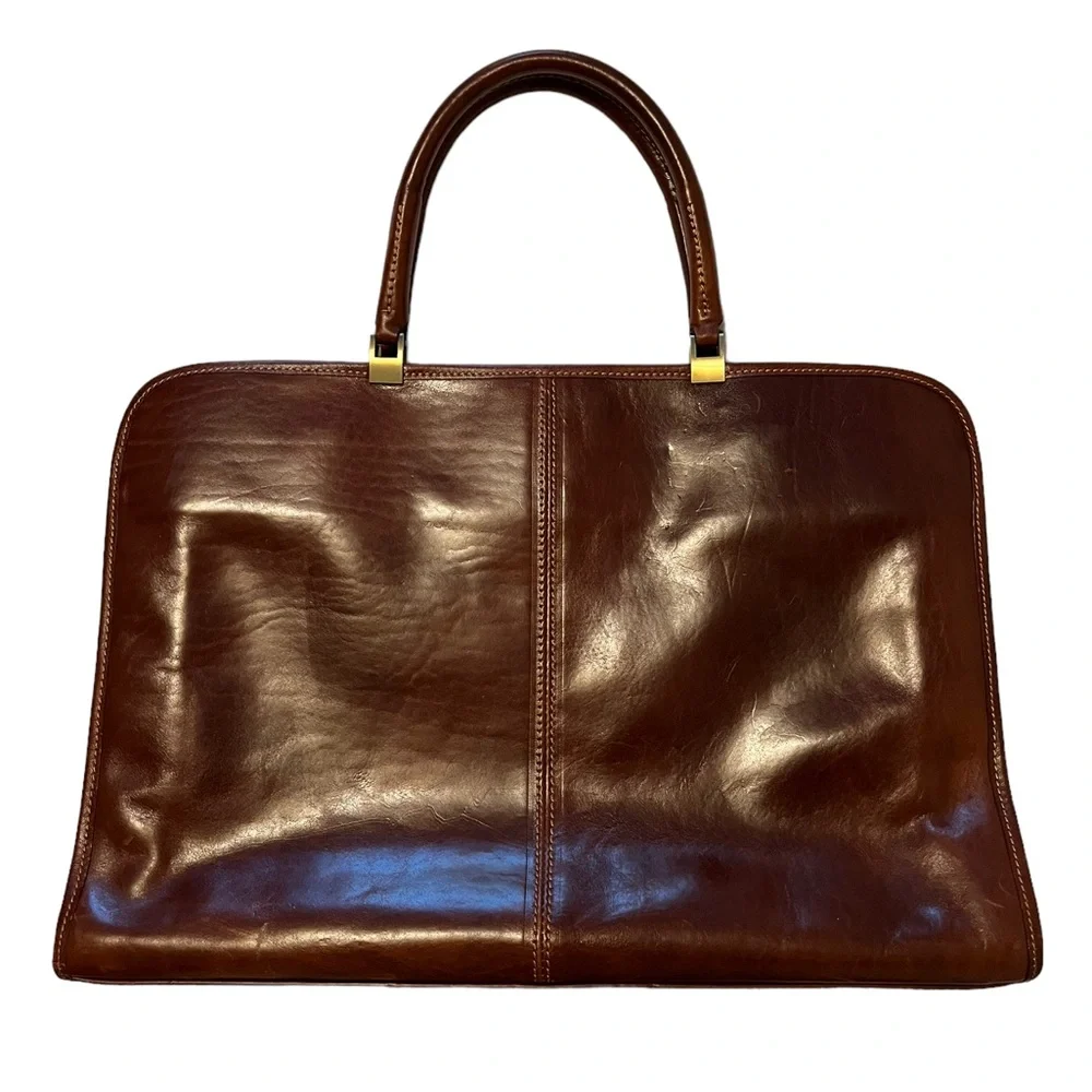 Authentic Chiarugi Genuine Leather Briefcase - Picture 4 of 15